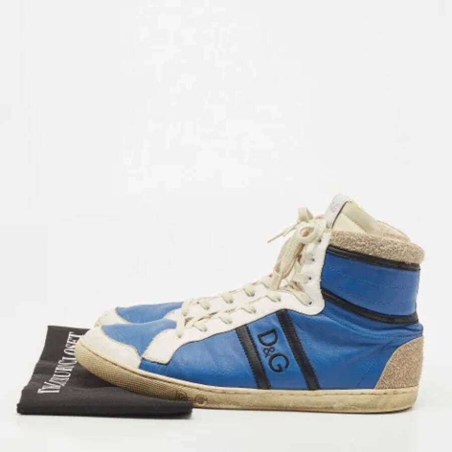 Dolce & Gabbana Pre-owned Leather sneakers Blue Dames