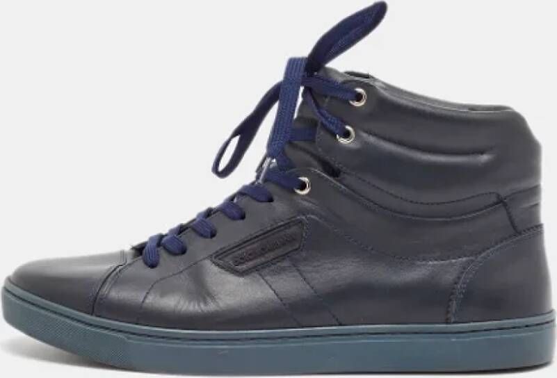 Dolce & Gabbana Pre-owned Leather sneakers Blue Dames