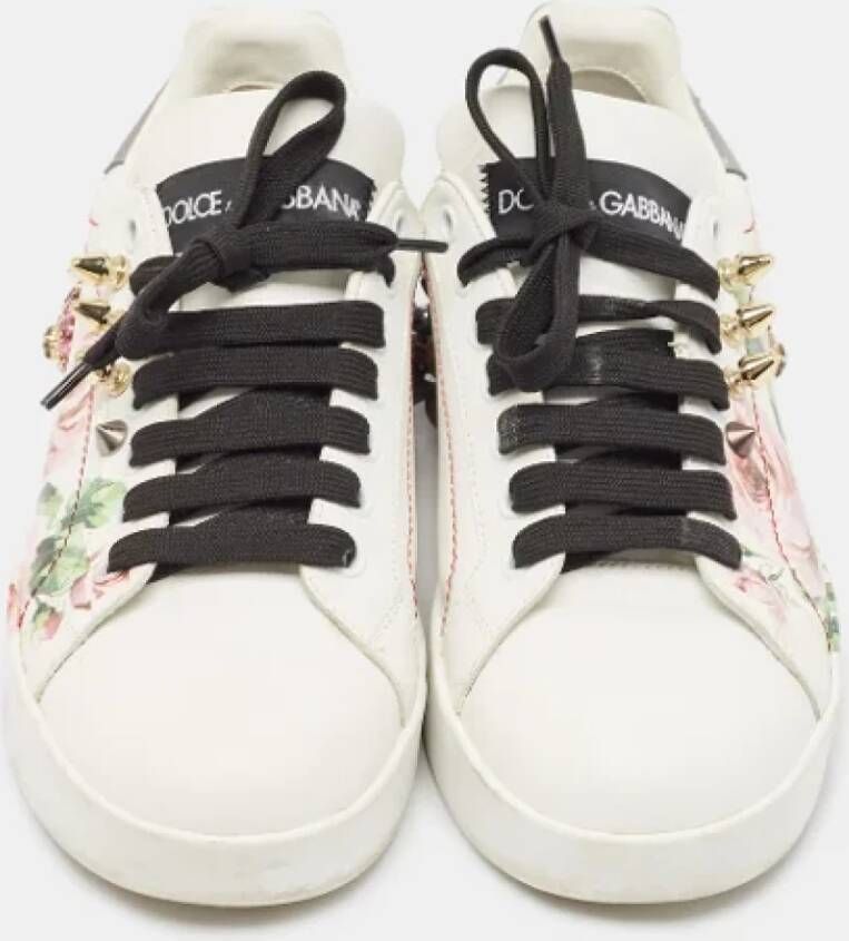 Dolce & Gabbana Pre-owned Leather sneakers White Dames