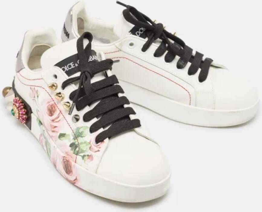 Dolce & Gabbana Pre-owned Leather sneakers White Dames