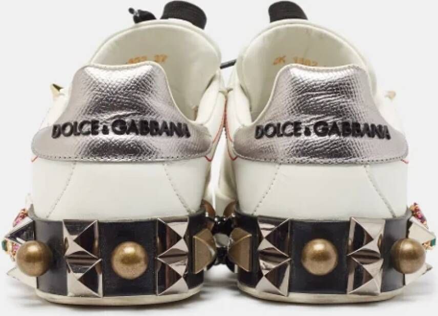 Dolce & Gabbana Pre-owned Leather sneakers White Dames