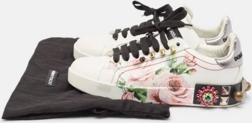 Dolce & Gabbana Pre-owned Leather sneakers White Dames