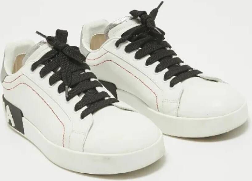 Dolce & Gabbana Pre-owned Leather sneakers White Dames