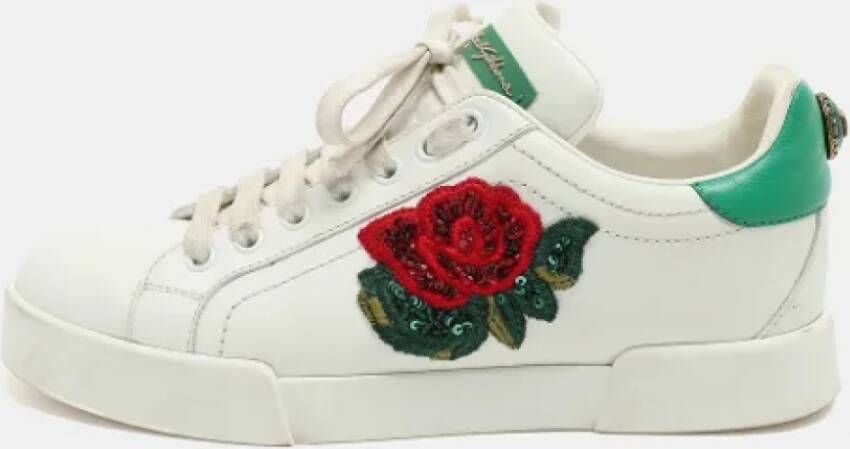 Dolce & Gabbana Pre-owned Leather sneakers White Dames