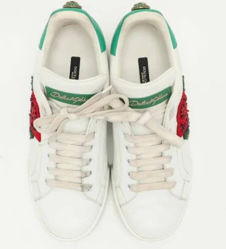 Dolce & Gabbana Pre-owned Leather sneakers White Dames