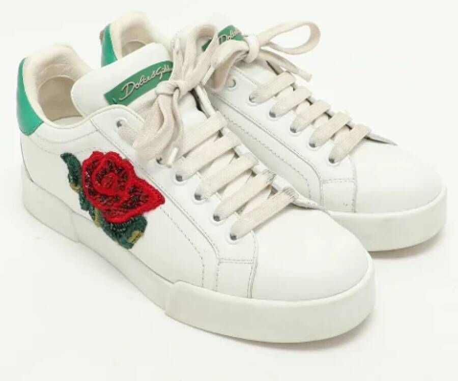 Dolce & Gabbana Pre-owned Leather sneakers White Dames