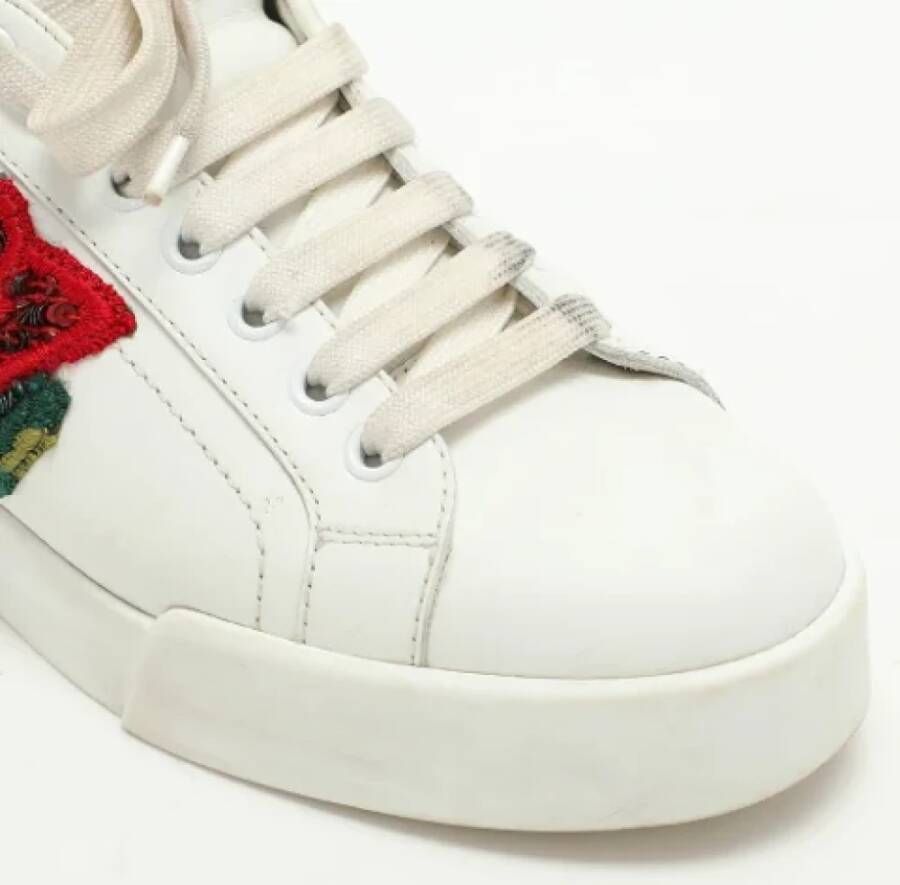 Dolce & Gabbana Pre-owned Leather sneakers White Dames