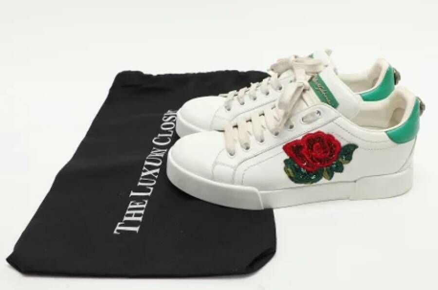 Dolce & Gabbana Pre-owned Leather sneakers White Dames