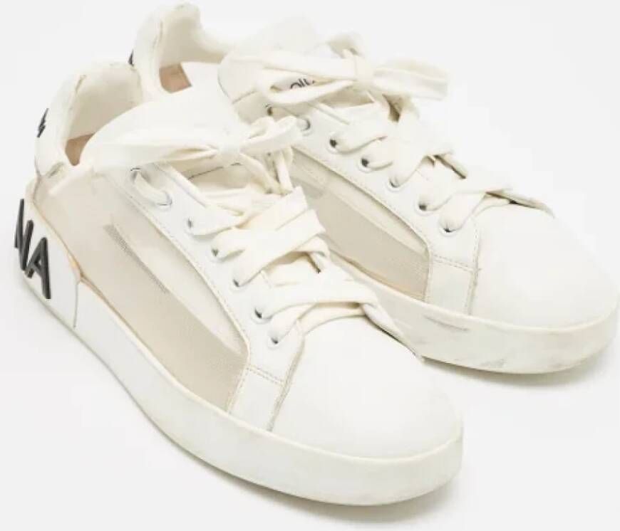 Dolce & Gabbana Pre-owned Leather sneakers White Dames