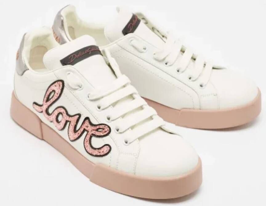 Dolce & Gabbana Pre-owned Leather sneakers White Dames