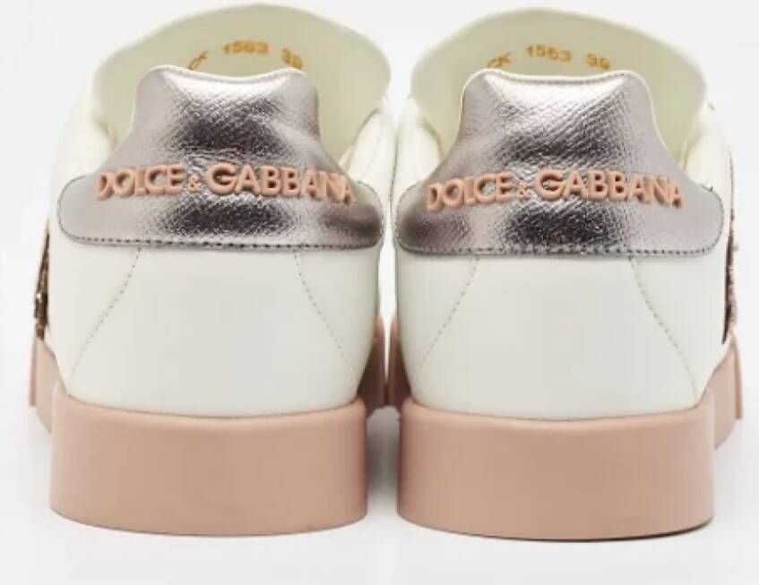 Dolce & Gabbana Pre-owned Leather sneakers White Dames