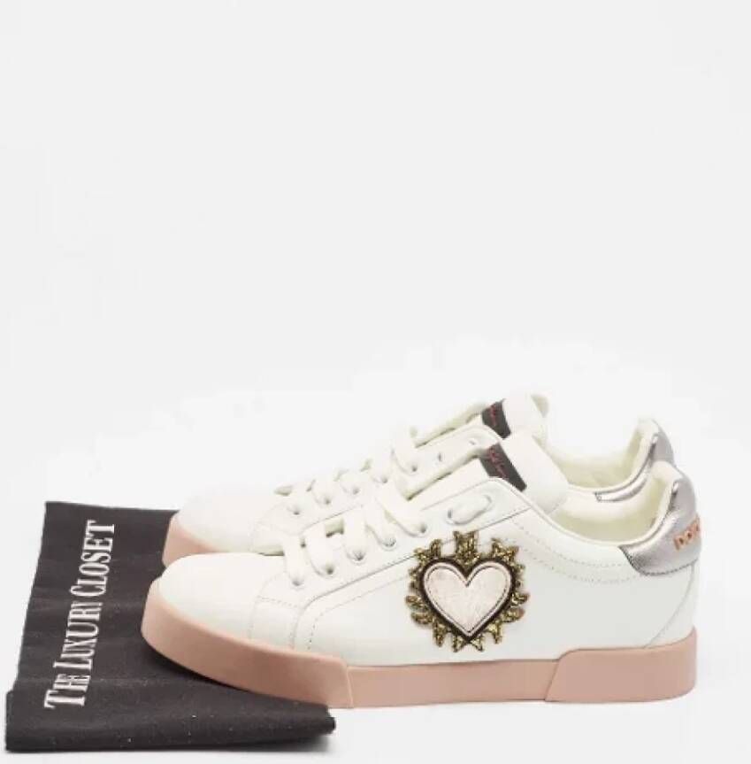 Dolce & Gabbana Pre-owned Leather sneakers White Dames