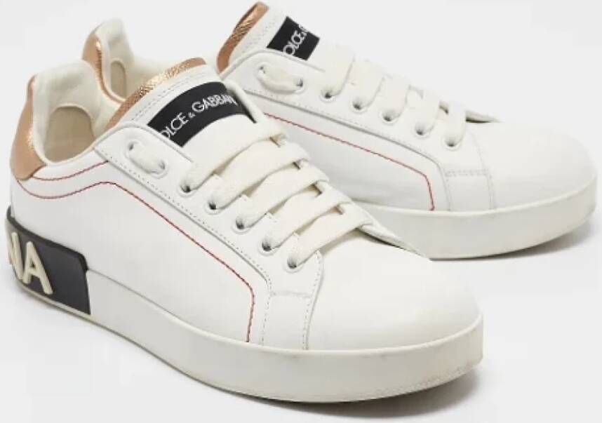 Dolce & Gabbana Pre-owned Leather sneakers White Dames