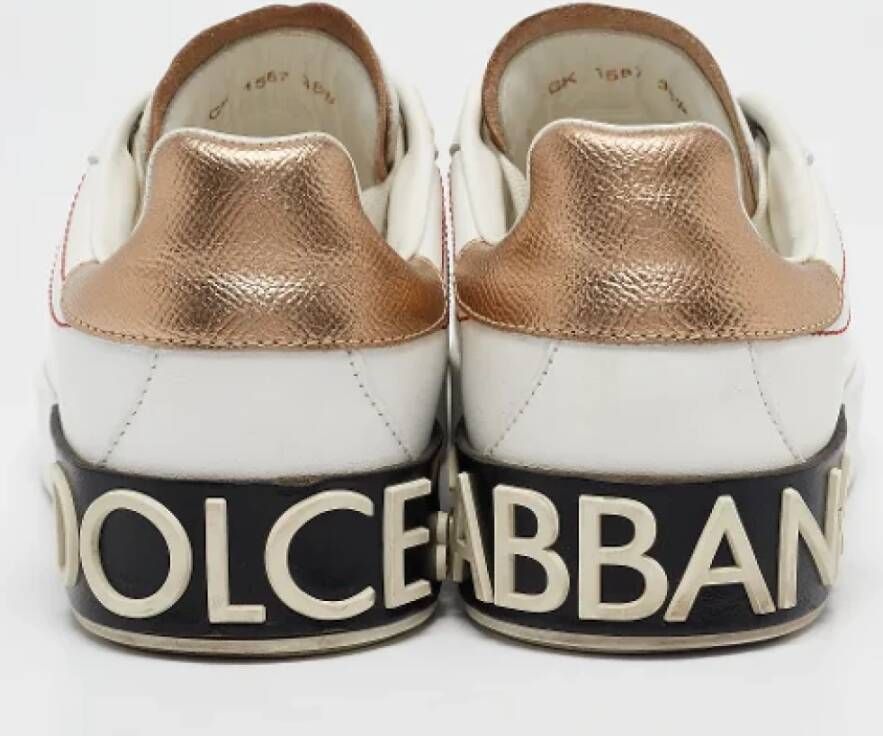 Dolce & Gabbana Pre-owned Leather sneakers White Dames