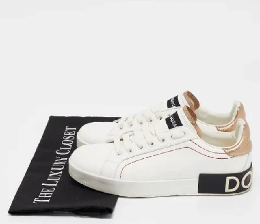 Dolce & Gabbana Pre-owned Leather sneakers White Dames