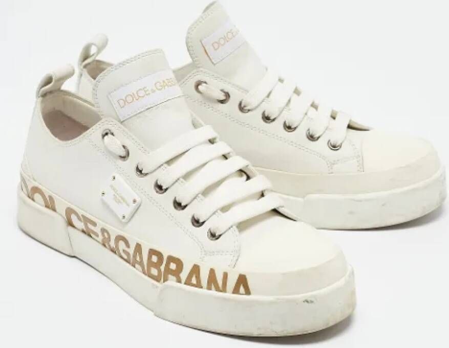 Dolce & Gabbana Pre-owned Leather sneakers White Dames