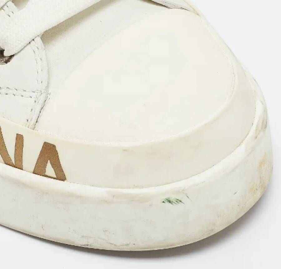 Dolce & Gabbana Pre-owned Leather sneakers White Dames