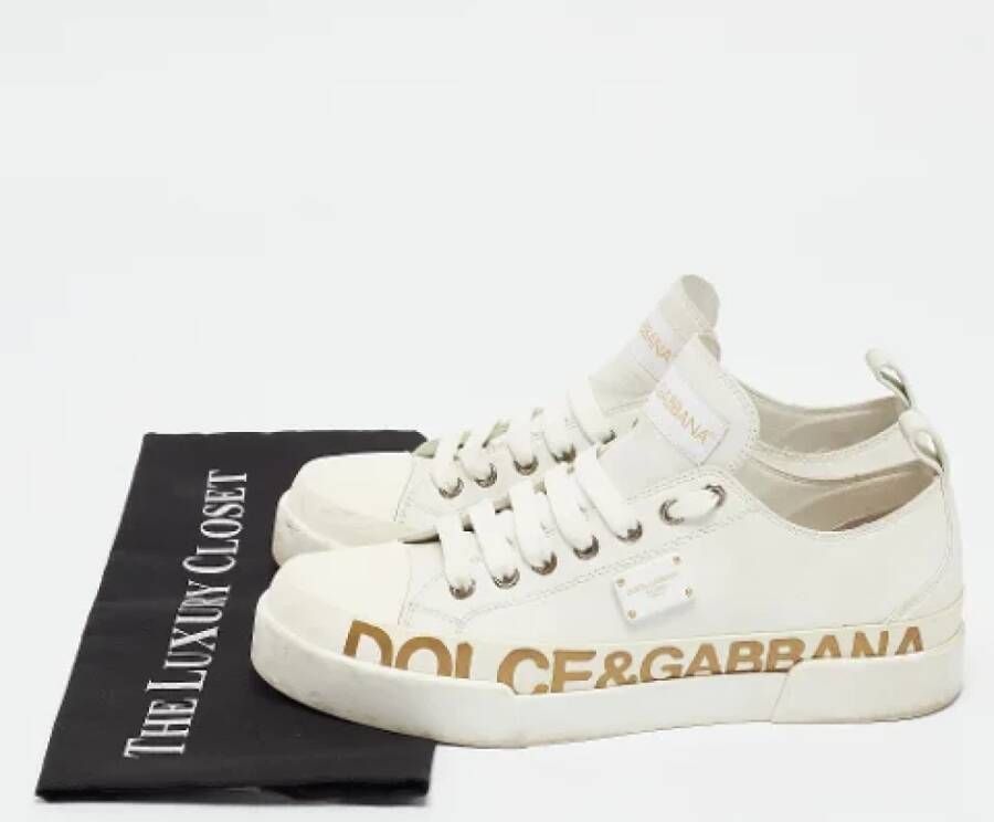 Dolce & Gabbana Pre-owned Leather sneakers White Dames