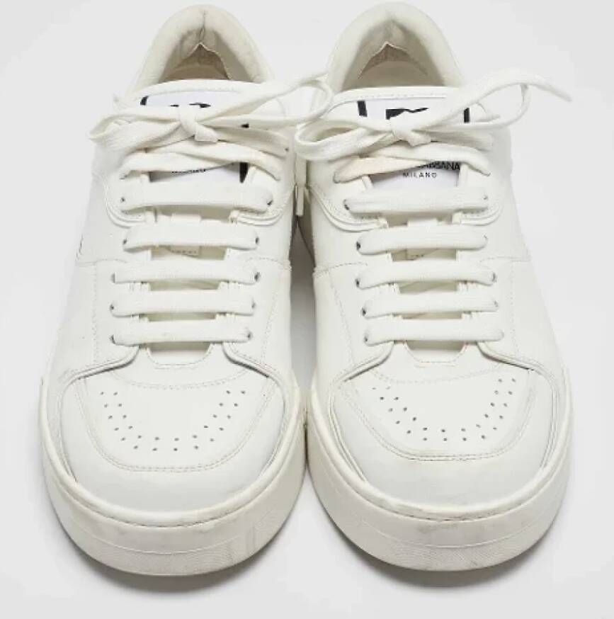 Dolce & Gabbana Pre-owned Leather sneakers White Heren