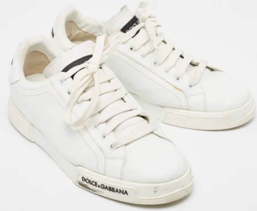 Dolce & Gabbana Pre-owned Leather sneakers White Heren