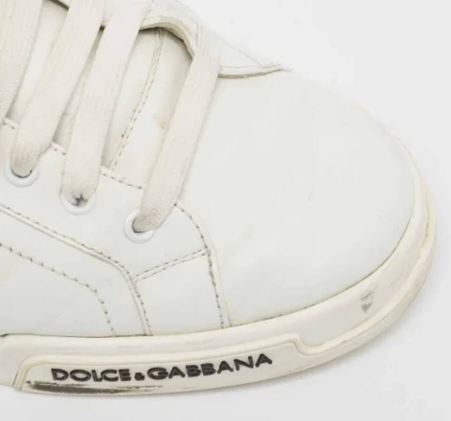 Dolce & Gabbana Pre-owned Leather sneakers White Heren