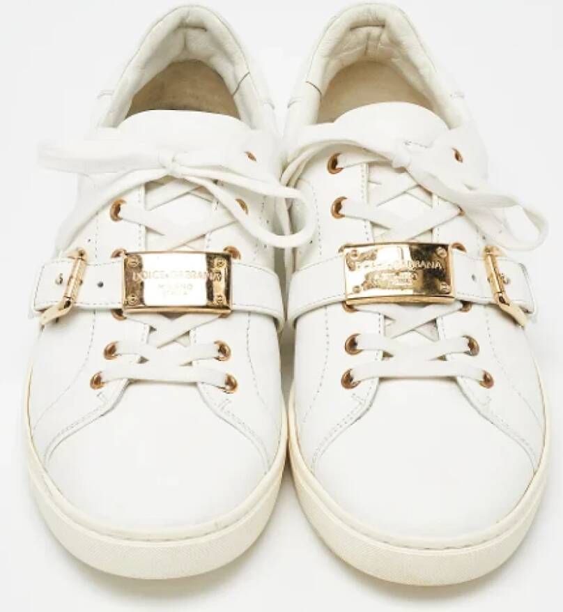 Dolce & Gabbana Pre-owned Leather sneakers White Heren