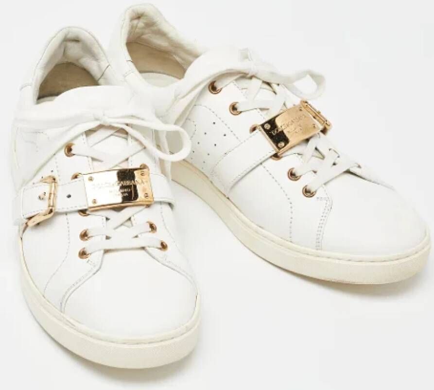 Dolce & Gabbana Pre-owned Leather sneakers White Heren