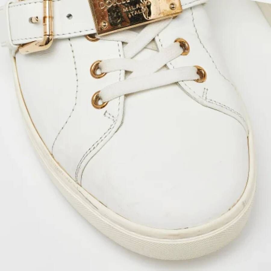 Dolce & Gabbana Pre-owned Leather sneakers White Heren