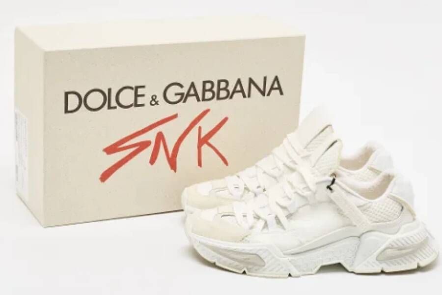 Dolce & Gabbana Pre-owned Leather sneakers White Heren