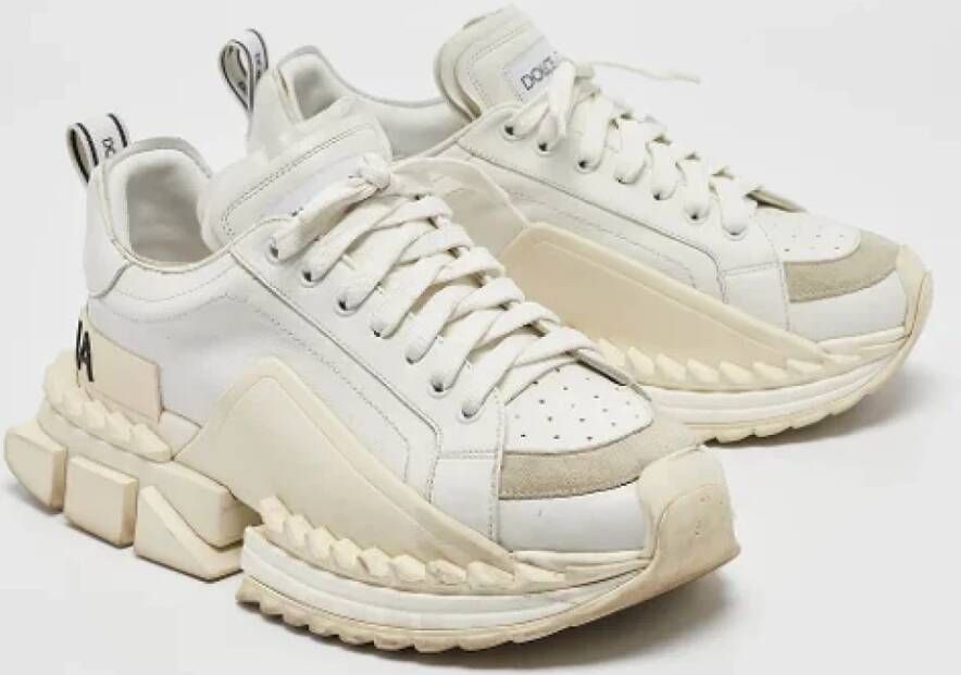 Dolce & Gabbana Pre-owned Leather sneakers White Heren