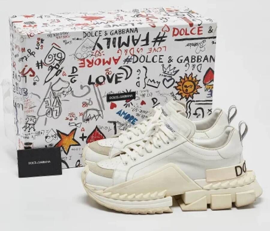 Dolce & Gabbana Pre-owned Leather sneakers White Heren