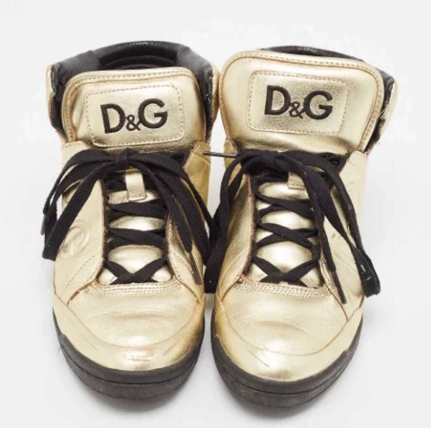 Dolce & Gabbana Pre-owned Leather sneakers Yellow Dames