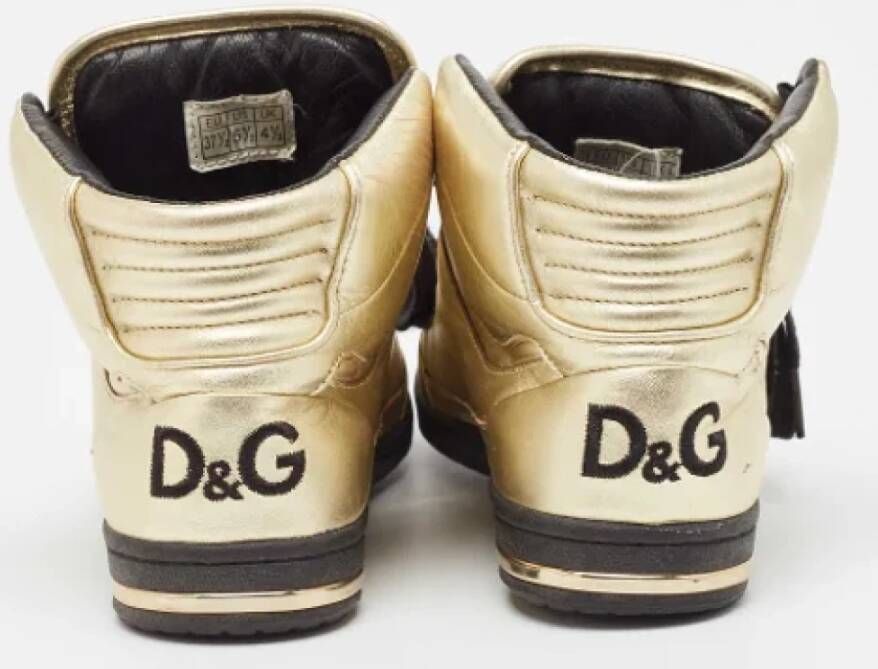 Dolce & Gabbana Pre-owned Leather sneakers Yellow Dames