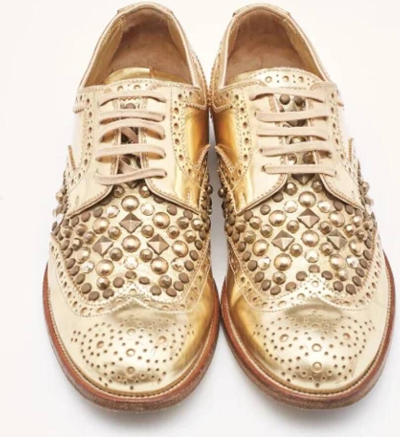 Dolce & Gabbana Pre-owned Leather sneakers Yellow Dames