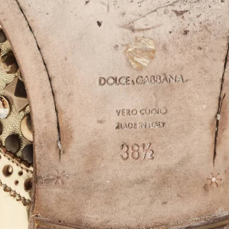 Dolce & Gabbana Pre-owned Leather sneakers Yellow Dames