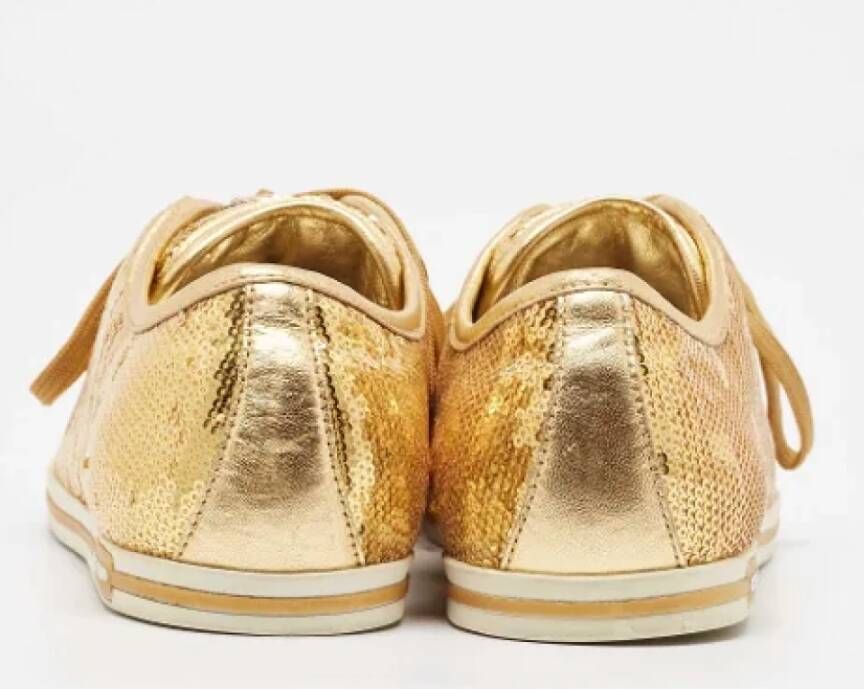 Dolce & Gabbana Pre-owned Leather sneakers Yellow Dames