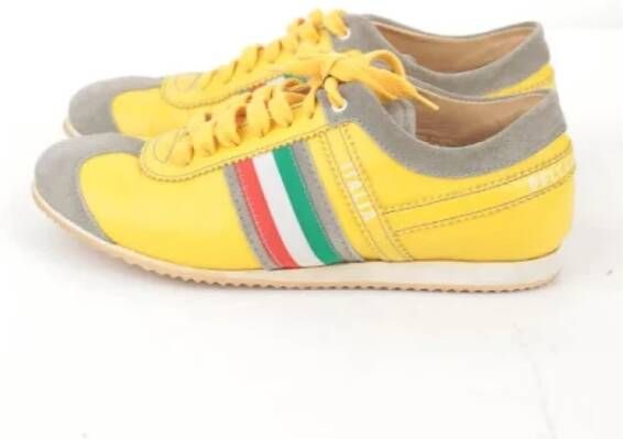 Dolce & Gabbana Pre-owned Leather sneakers Yellow Dames