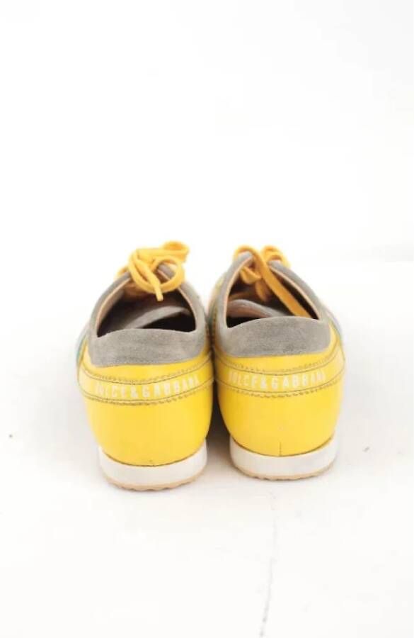 Dolce & Gabbana Pre-owned Leather sneakers Yellow Dames