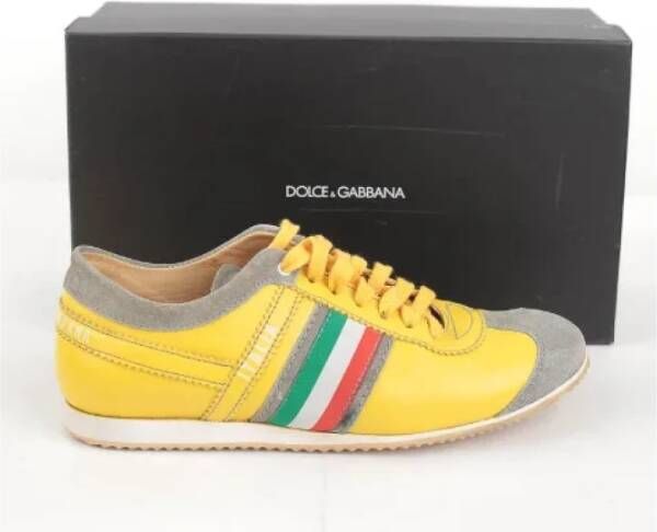 Dolce & Gabbana Pre-owned Leather sneakers Yellow Dames