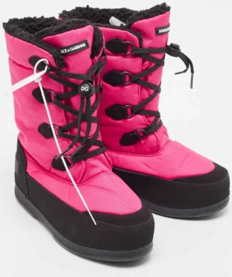 Dolce & Gabbana Pre-owned Nylon boots Pink Dames