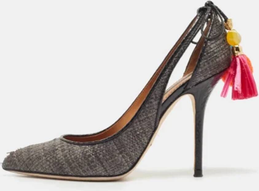 Dolce & Gabbana Pre-owned Raffia heels Gray Dames