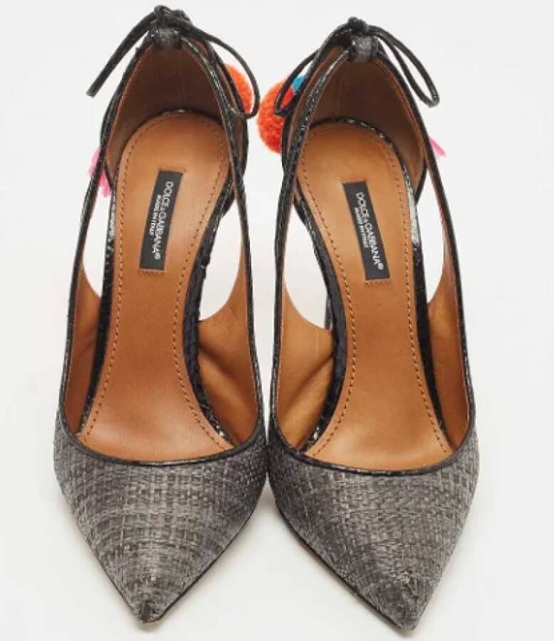 Dolce & Gabbana Pre-owned Raffia heels Gray Dames