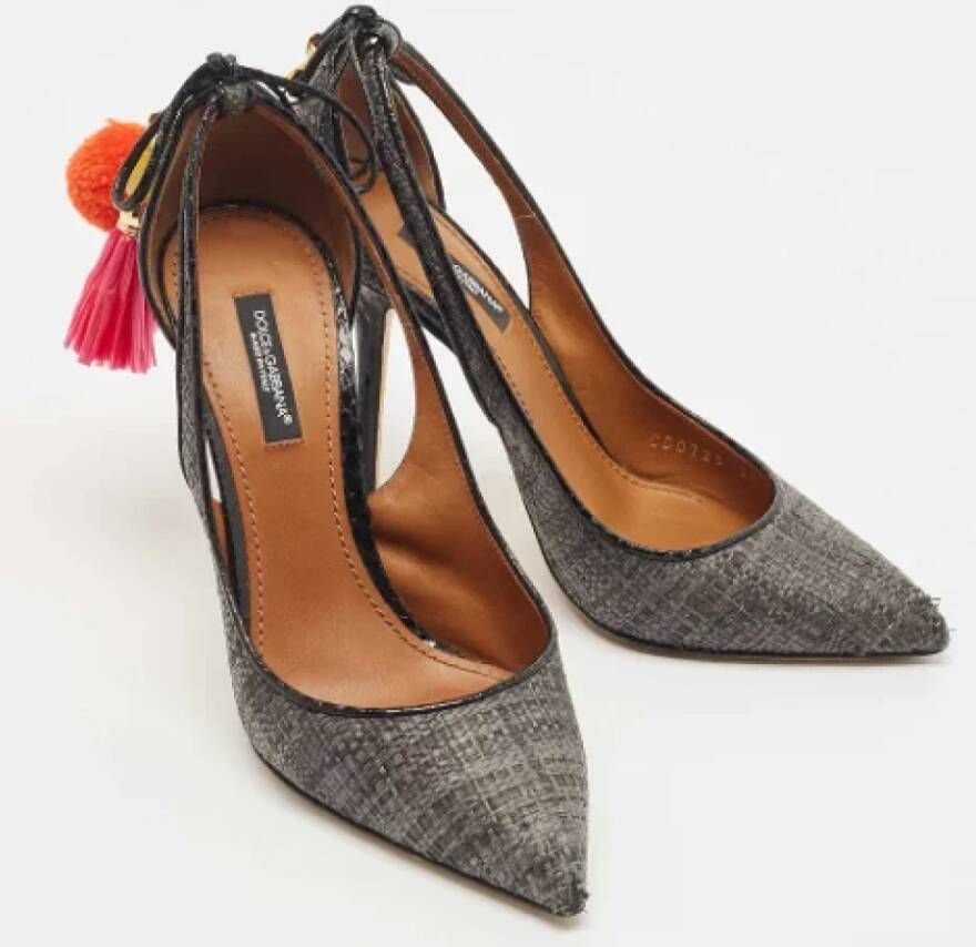 Dolce & Gabbana Pre-owned Raffia heels Gray Dames