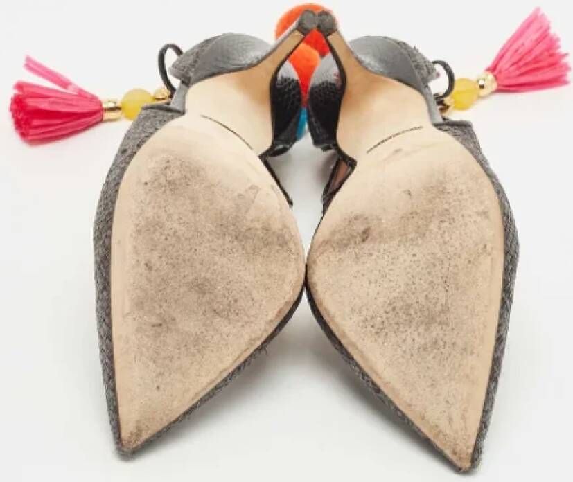 Dolce & Gabbana Pre-owned Raffia heels Gray Dames