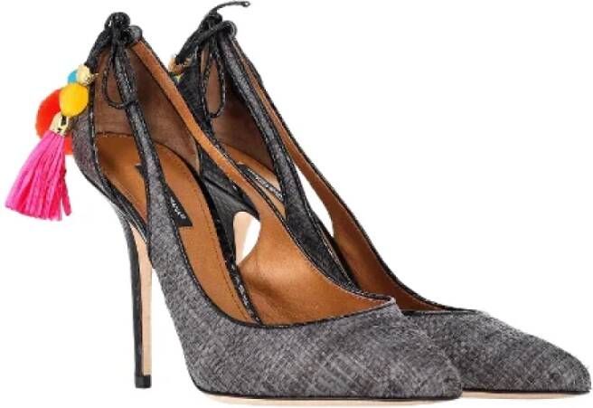 Dolce & Gabbana Pre-owned Raffia heels Gray Dames