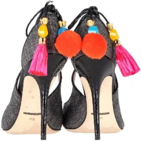 Dolce & Gabbana Pre-owned Raffia heels Gray Dames