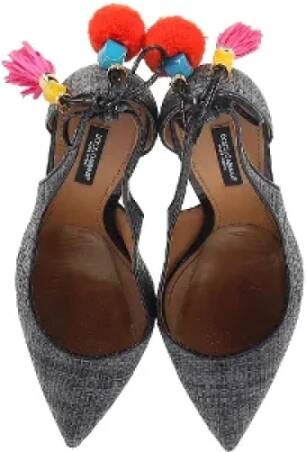 Dolce & Gabbana Pre-owned Raffia heels Gray Dames