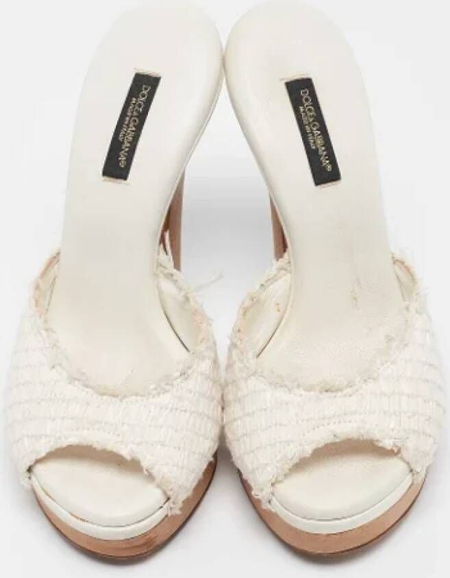 Dolce & Gabbana Pre-owned Raffia sandals White Dames