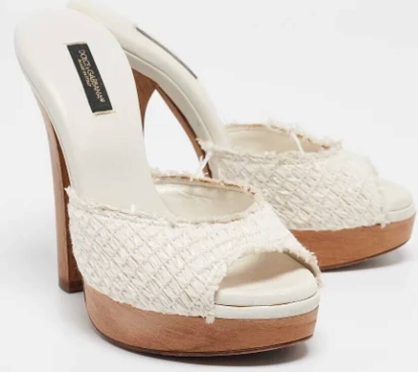 Dolce & Gabbana Pre-owned Raffia sandals White Dames