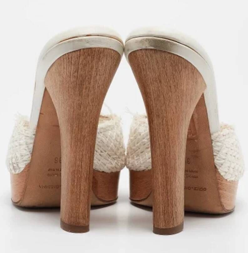 Dolce & Gabbana Pre-owned Raffia sandals White Dames